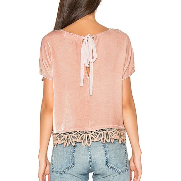 Pink velvet lace blouse by York Street - Picture 4 of 5